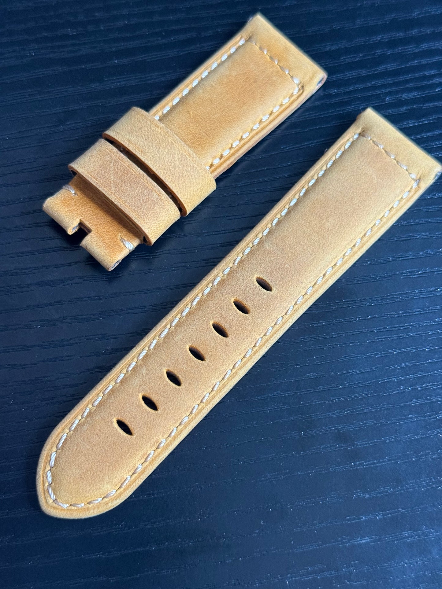 Panerai 24MM Light Brown Assolutamente OEM Suede Strap  for Tang Buckle (24/22MM)