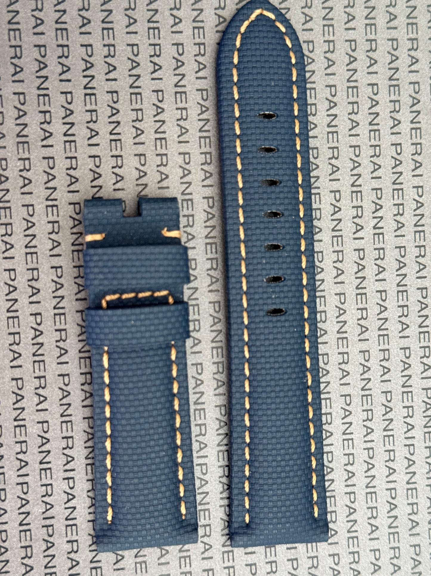 Panerai 22MM Blue Sailcloth OEM Tang Strap (22/20MM)