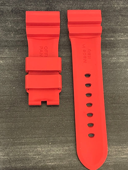 Panerai 24MM Red Rubber Accordion Tang Strap (24/22MM)