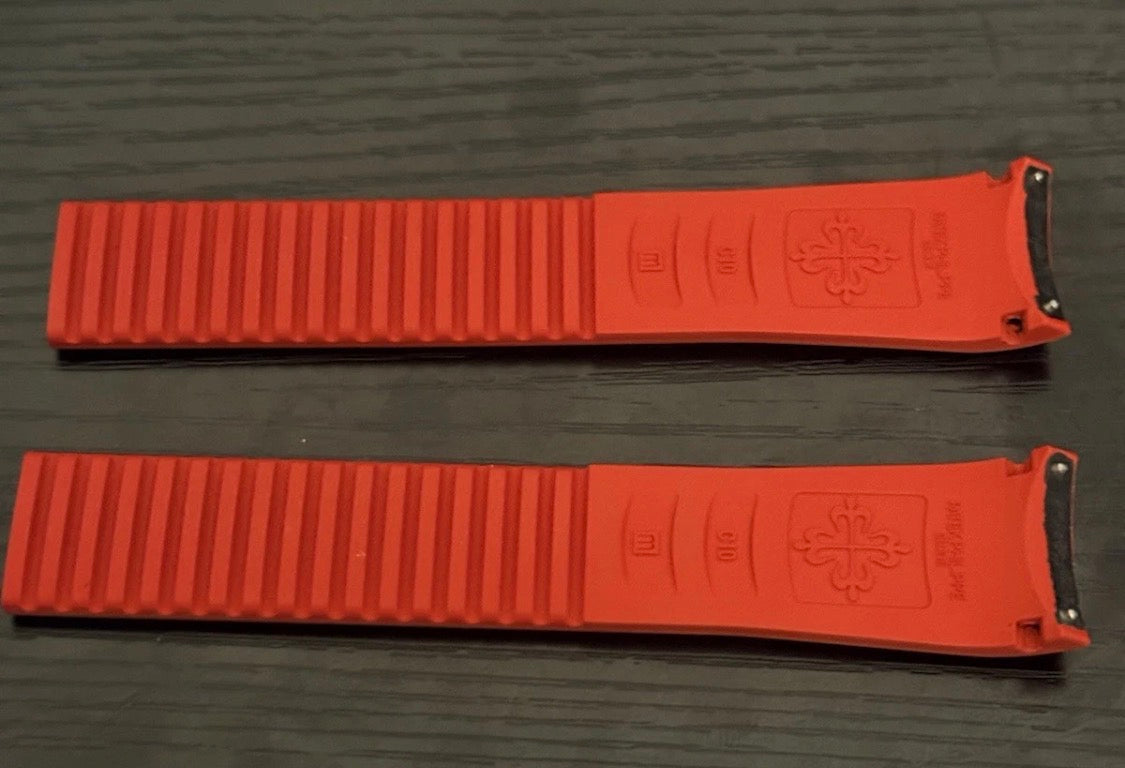 Patek Phillipe 21x18mm Uncut Red Rubber Strap: 5167a, 5167r, 5164a, 5164r
