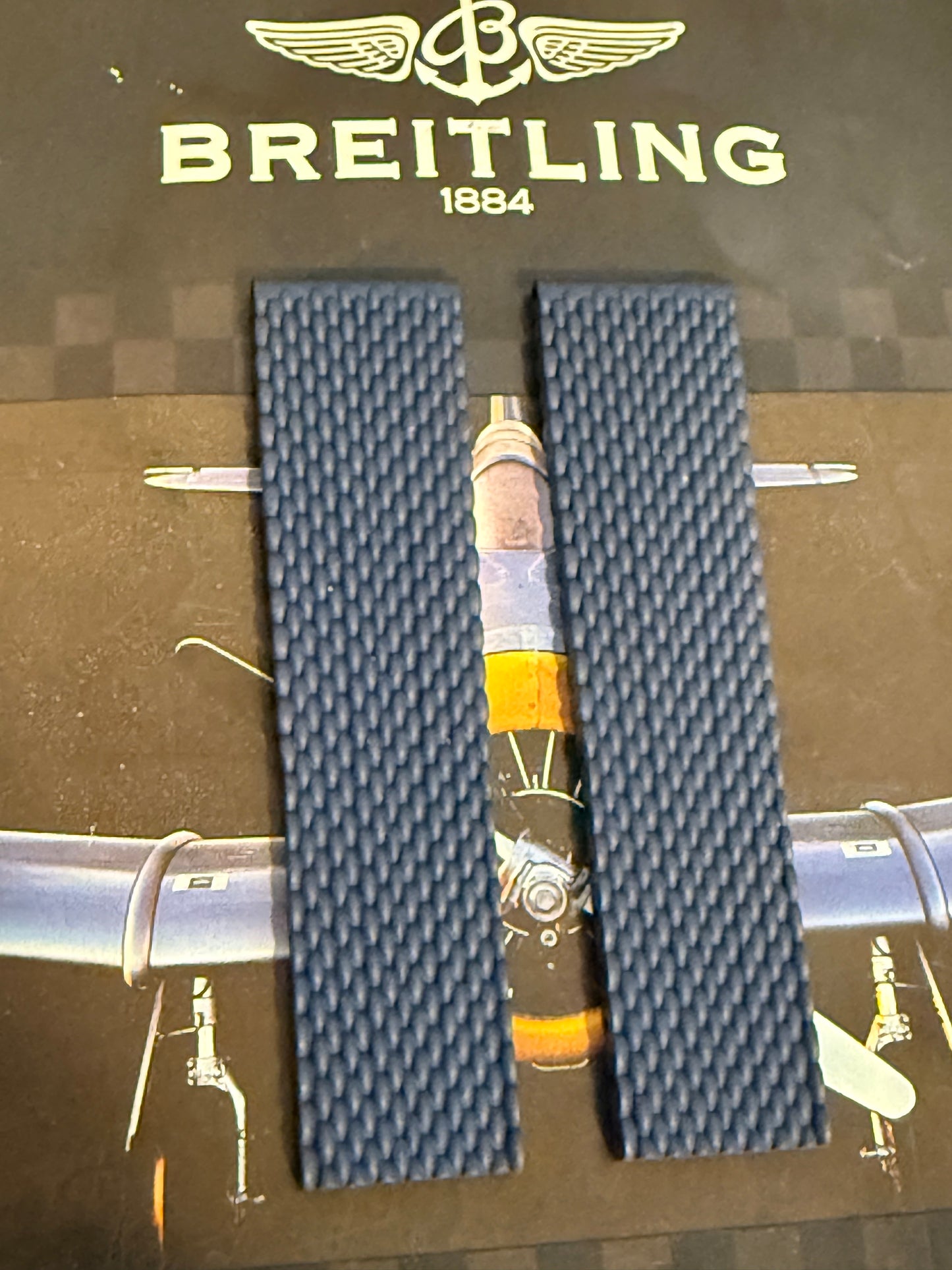 Breitling OEM Blue Mesh Rubber Strap for Deployment Clasp 22-20MM Sold Out at Boutiques