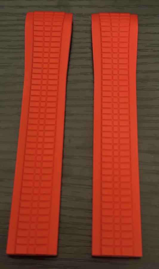 Patek Phillipe 21x18mm Uncut Red Rubber Strap: 5167a, 5167r, 5164a, 5164r