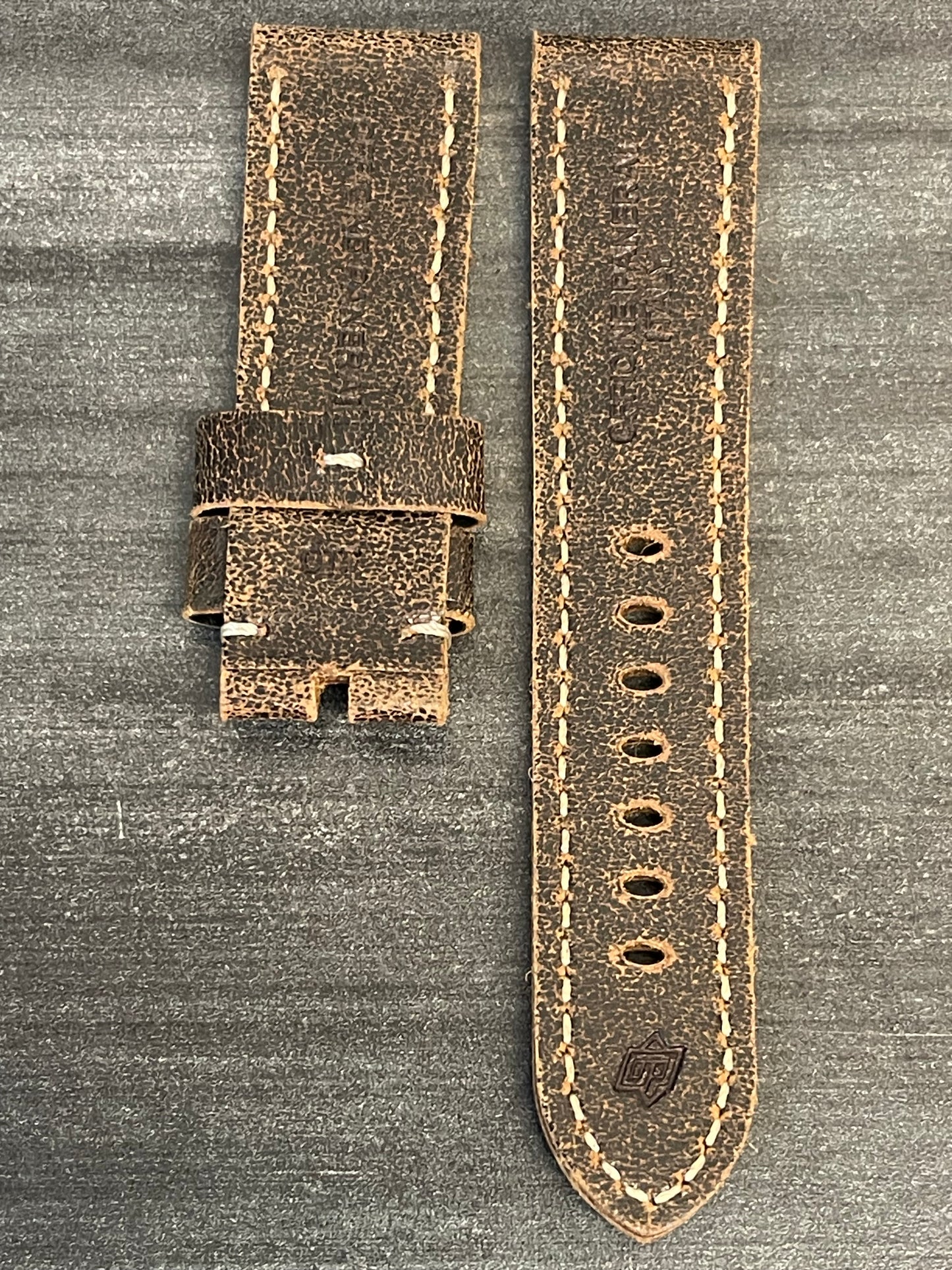 Panerai  26MM Brown Calf Distressed Tang Strap (26/22MM)