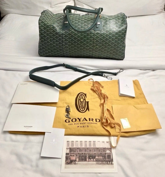 Goyard Croisière 50 Duffle, Travel or Weekend Bag – Green with Dust Bag and Tags