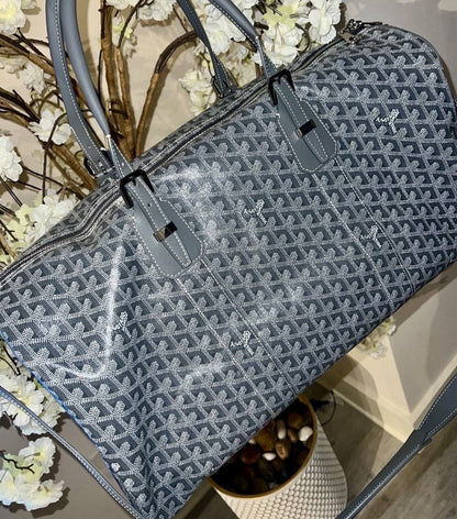 Goyard Boston 50 Gray Goyardine Travel Duffle Bag Unisex Soldout