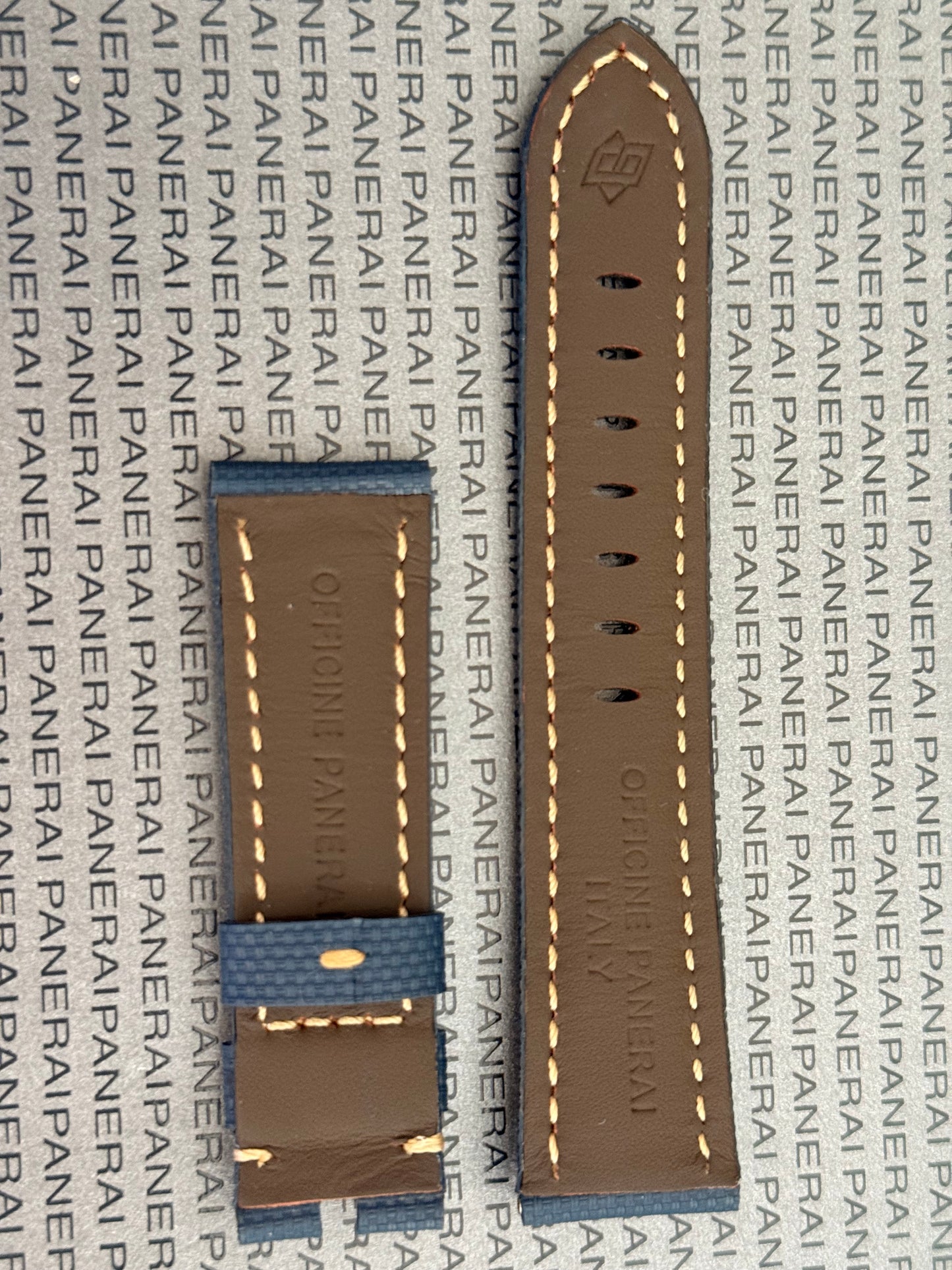 Panerai 22MM Blue Sailcloth OEM Tang Strap (22/20MM)