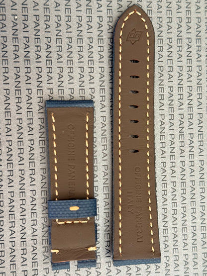 Panerai 22MM Blue Sailcloth OEM Tang Strap (22/20MM)