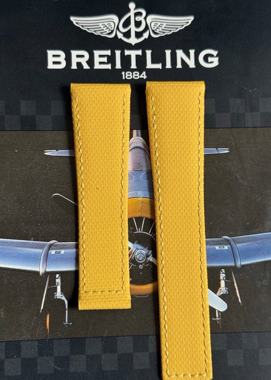 New Breitling Yellow Canvas Deployant Strap 24-20MM strap Width 120/80MM Length