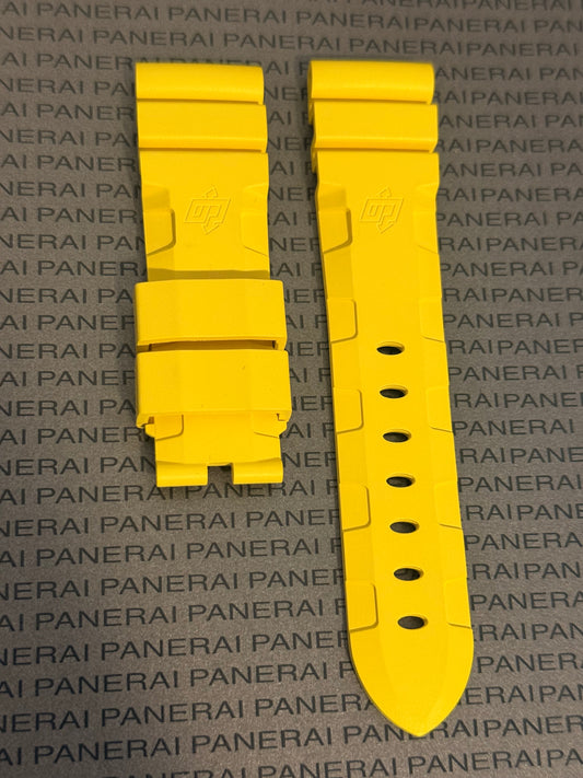 Panerai 22MM Yellow Rubber Accordion Tang Strap (22/20MM)