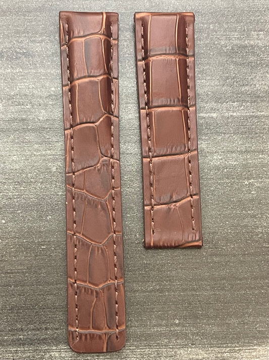 Breitling OEM 22MM Brown Alligator Deployment Strap 22-20MM