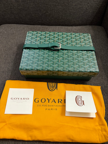 New GOYARD 8 Watch Travel Home Decor Case In Green Coated Canvas Calfskin