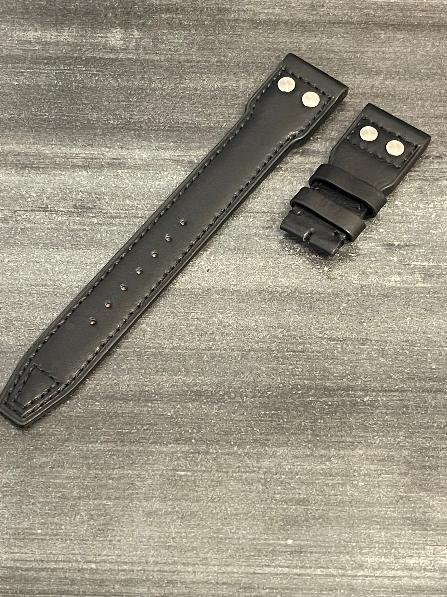 IWC 22/18MM Black Calf Strap for Deployant Clasp (Big Pilot Strap)