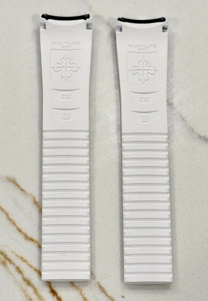 Patek Phillipe 21x18mm Uncut White Rubber Strap: 5167a, 5167r, 5164a, 5164r