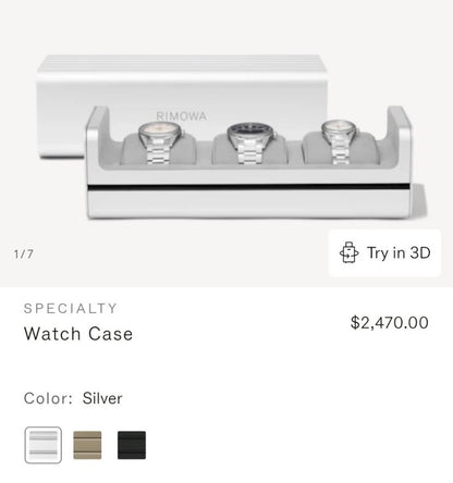 LNIB Rimowa  3 Watch Aluminium Case Retails $2,470