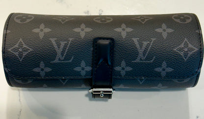 Louis Vuitton Monogram Eclipse  Black 3 Watch Case M43385 Retails $1,220