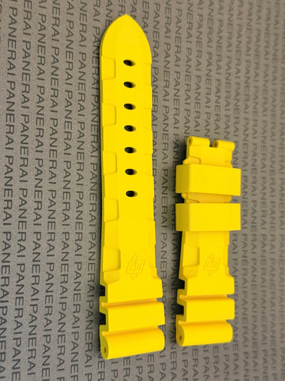 Panerai 22MM Yellow Rubber Accordion Tang Strap (22/20MM)