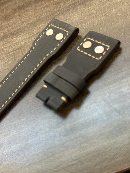 IWC 22/18MM Blue Suede Strap for Deployant Clasp (Big Pilot Strap)