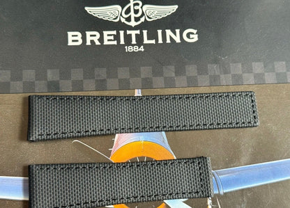 New Breitling Black Canvas Deployant Strap 24-20MM strap Width 120/80MM Length