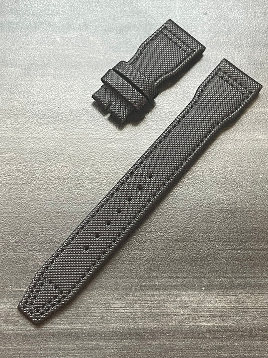 IWC 22/18MM Black Canvas  Strap for Deployant Clasp (Big Pilot Watch Strap)