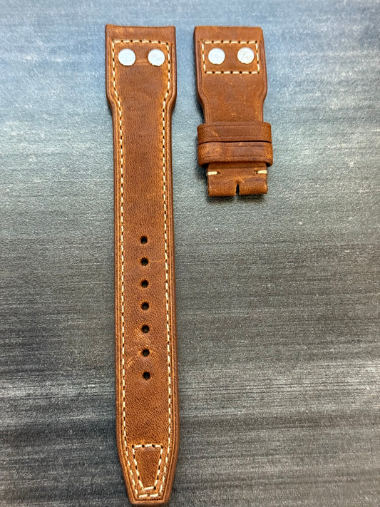 IWC 22/18MM Brown Suede Strap for Deployant Clasp (Big Pilot Strap)