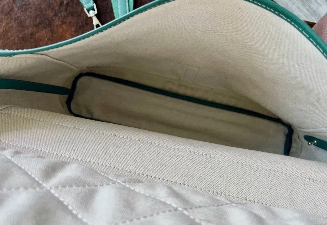 Goyard Green Goyardine Citadin Messenger Bag with Strap,  Briefcase