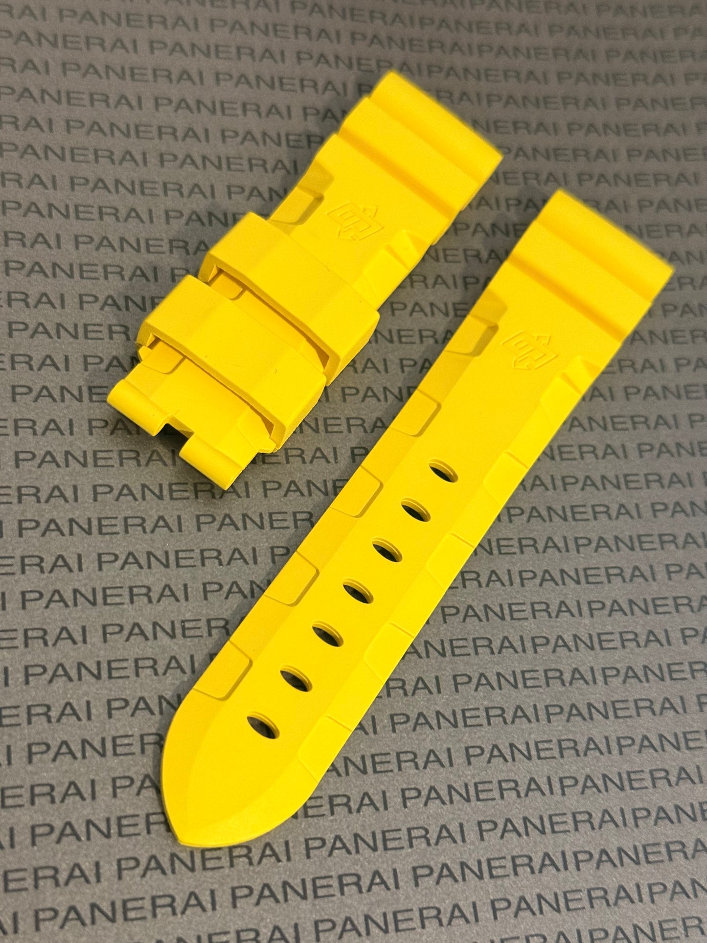Panerai 22MM Yellow Rubber Accordion Tang Strap (22/20MM)