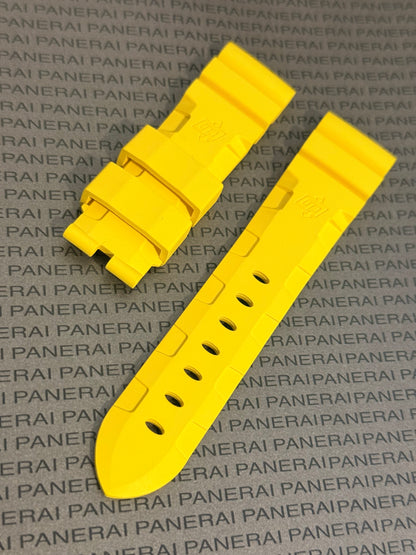 Panerai 22MM Yellow Rubber Accordion Tang Strap (22/20MM)