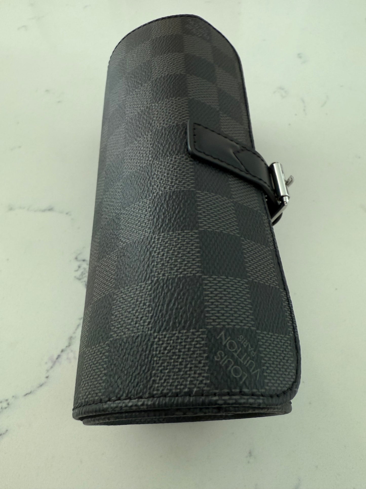 Louis Vuitton Damier Graphite  3 Watch Case N41137 Retails $1,220