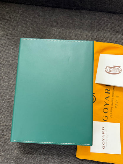 New GOYARD 8 Watch Travel Home Decor Case In Green Coated Canvas Calfskin