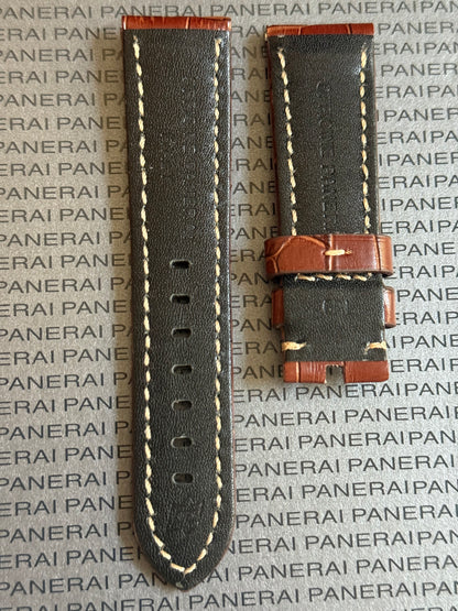 Panerai 22MM Brown Alligator OEM Tang Strap (22/20MM)
