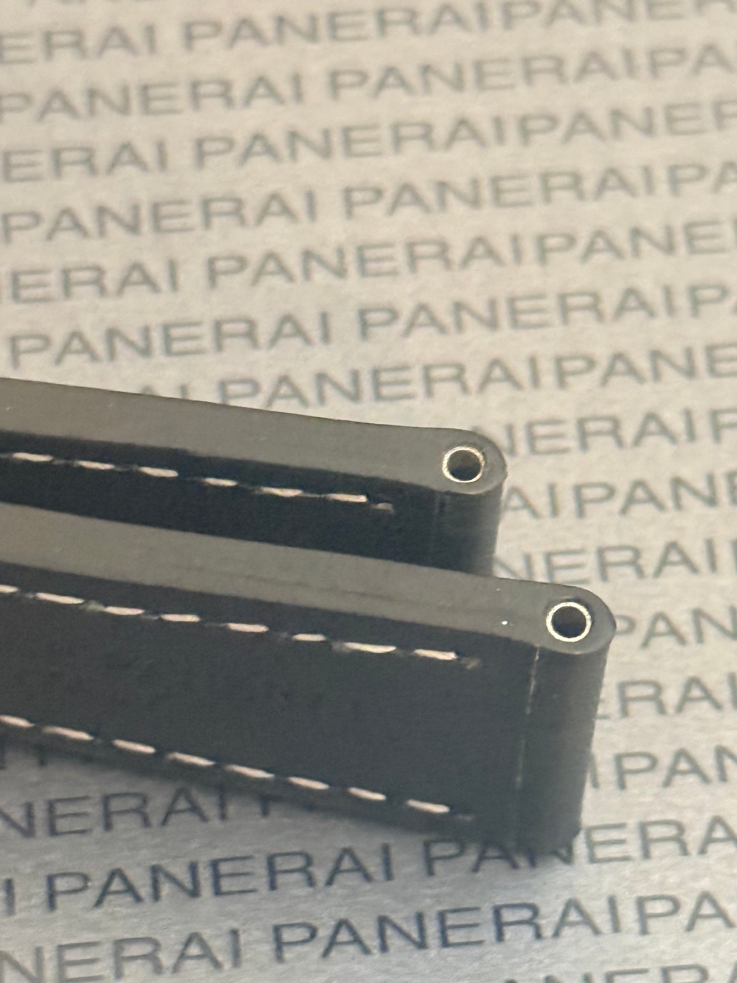 Panerai 26MM Black Leather Strap w Beige Stitching for Tang Buckle (26/22MM)