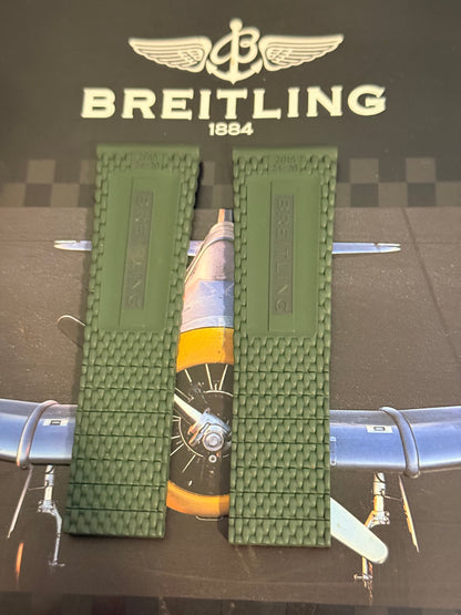 Breitling OEM Green Mesh Rubber Strap for Deployment Clasp 24-20 Sold Out at Boutiques
