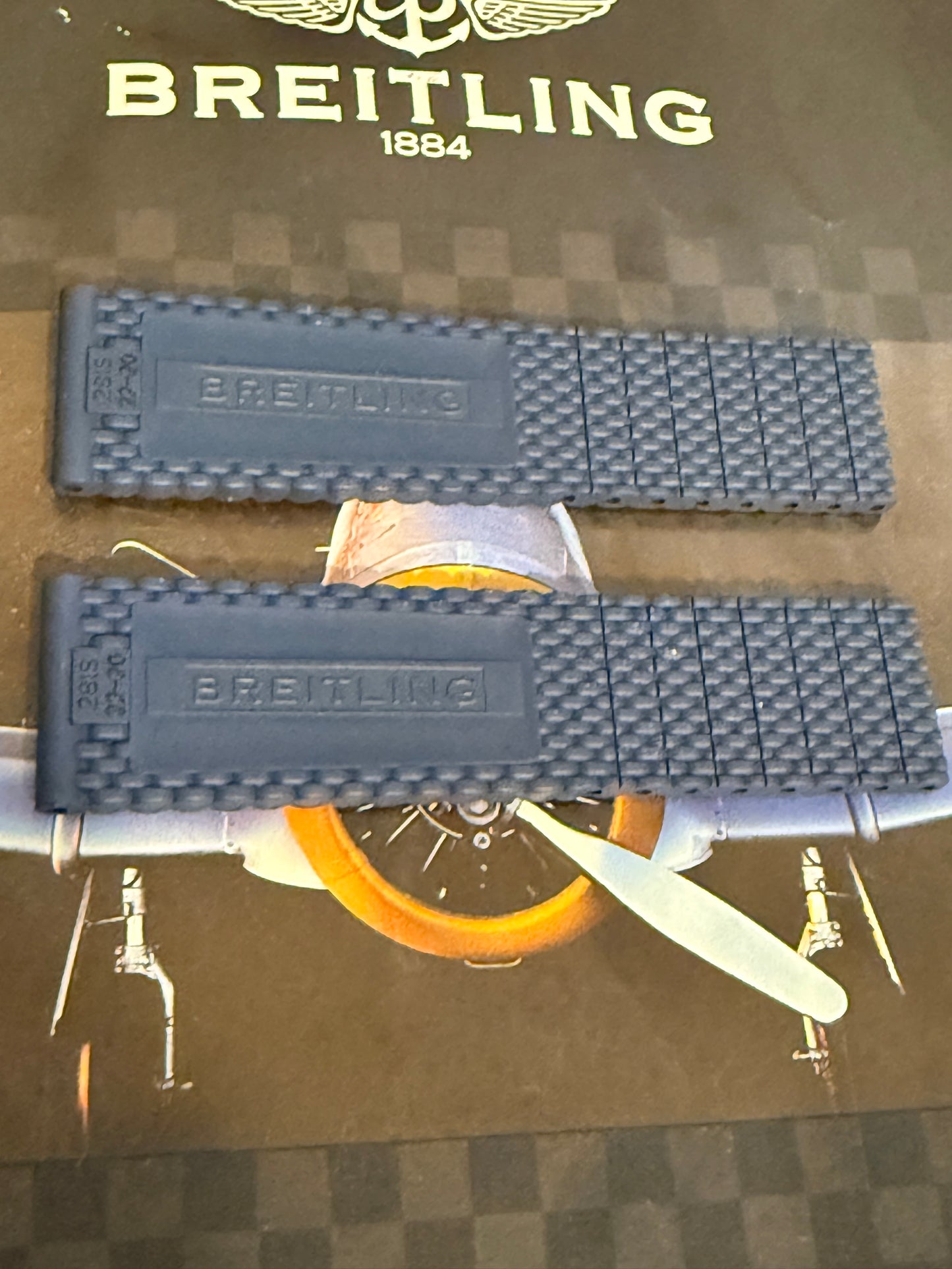 Breitling OEM Blue Mesh Rubber Strap for Deployment Clasp 22-20MM Sold Out at Boutiques
