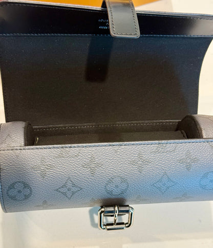 Louis Vuitton Monogram Eclipse Gray 3 Watch Case M43385 Retails $1,220