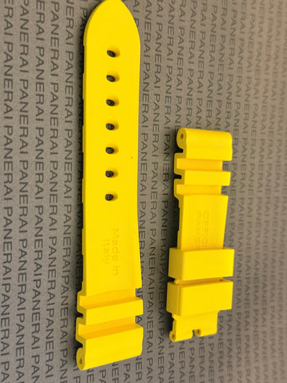 Panerai 22MM Yellow Rubber Accordion Tang Strap (22/20MM)