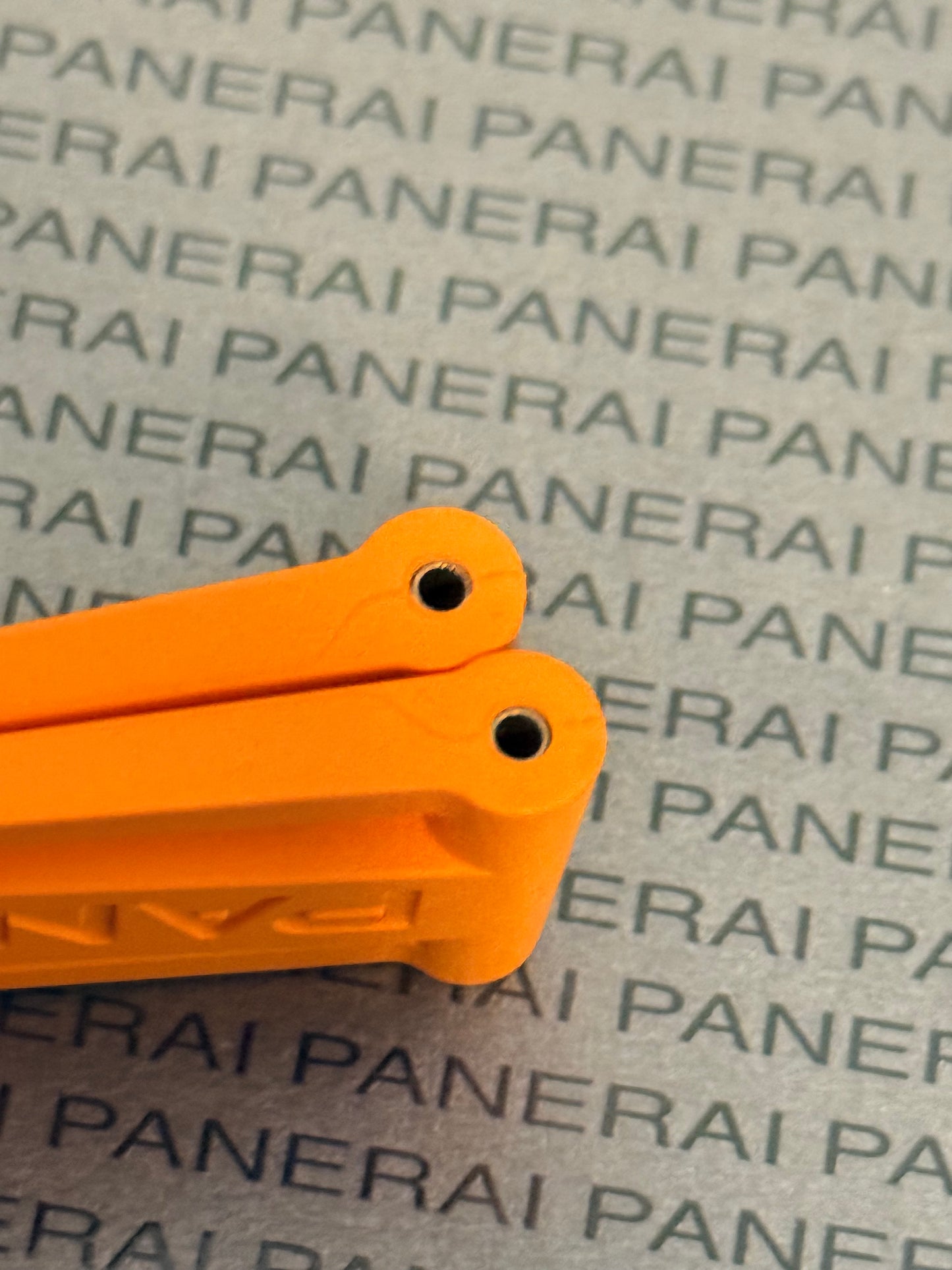 Panerai 24MM Orange Rubber Caoutchouc Logo Deployant Strap XL Length (24/22MM) (Copy)