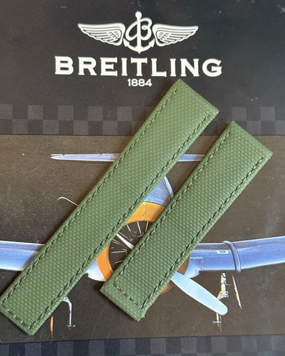 New Breitling Green Canvas Deployant Strap 22-20MM strap Width 120/80MM Length