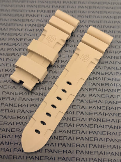 Panerai 22MM Beige Rubber Accordion Tang Strap (22/20MM)