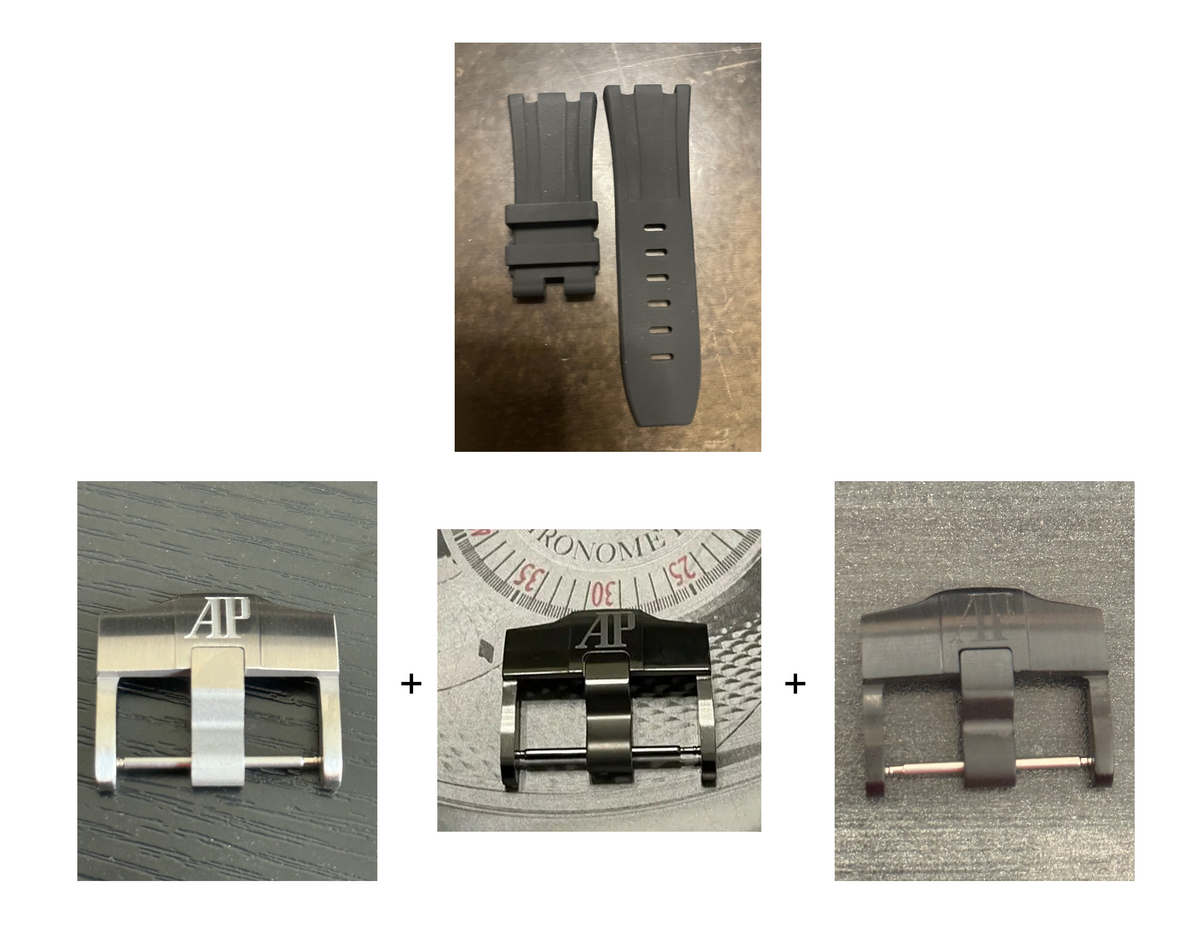 Audemars Piguet  Diver 15703 OEM Black Rubber Tang Strap 28x24MM