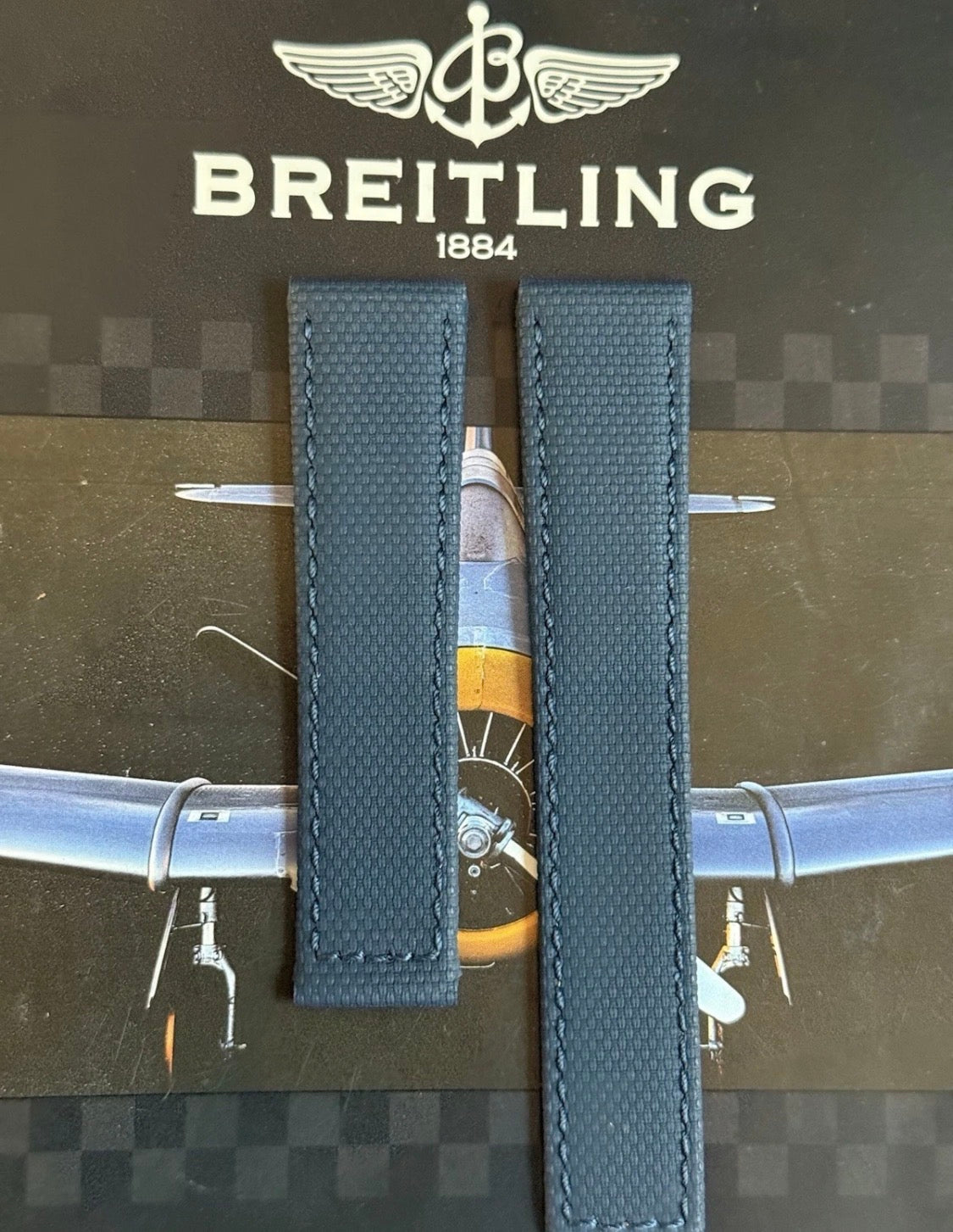 New Breitling Navy Canvas Deployant Strap 22-20MM strap Width 120/80MM Length