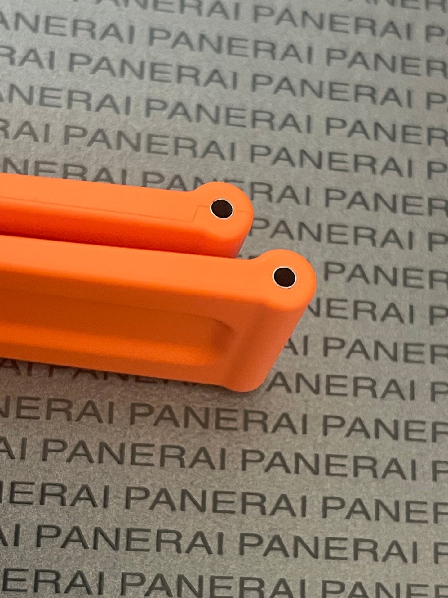 Panerai 24MM Orange Rubber Caoutchouc Logo Tang Strap (24/22MM)