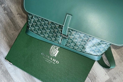 Goyard Green Goyardine Citadin Messenger Bag with Strap,  Briefcase