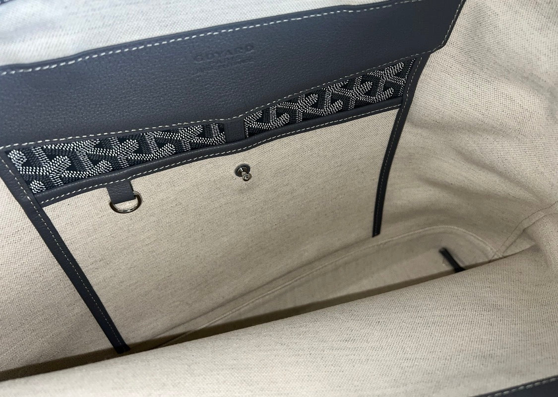 Goyard Goyardine Gray Cisalpin Document Case Briefcase Travel Bag