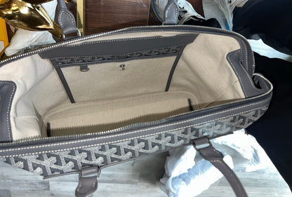 Goyard Goyardine Gray Cisalpin Document Case Briefcase Travel Bag