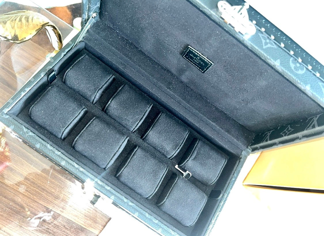 Louis Vuitton Monogram Eclipse Coffret 8 Montres Watch Case - New + OEM $7,600 MSRP