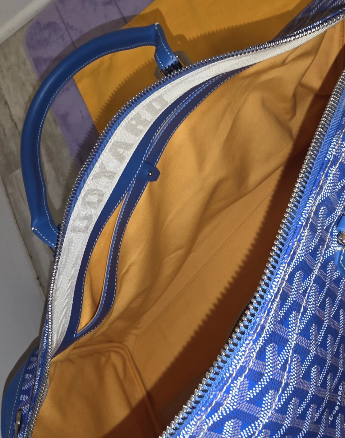 Goyard Sky Blue Boston 50 Duffle Bag MSRP $5,000