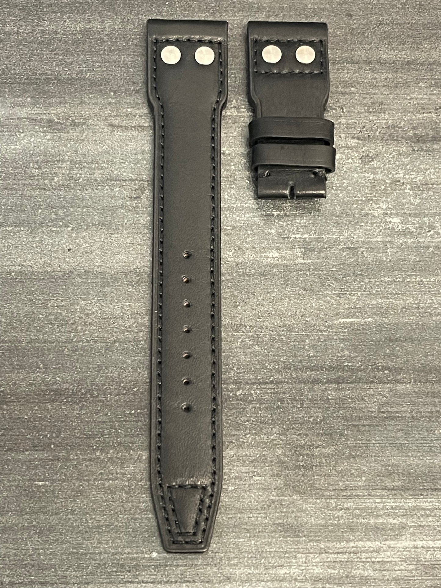 IWC 22/18MM Black Calf Strap for Deployant Clasp (Big Pilot Strap)