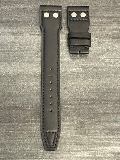 IWC 22/18MM Black Calf Strap for Deployant Clasp (Big Pilot Strap)