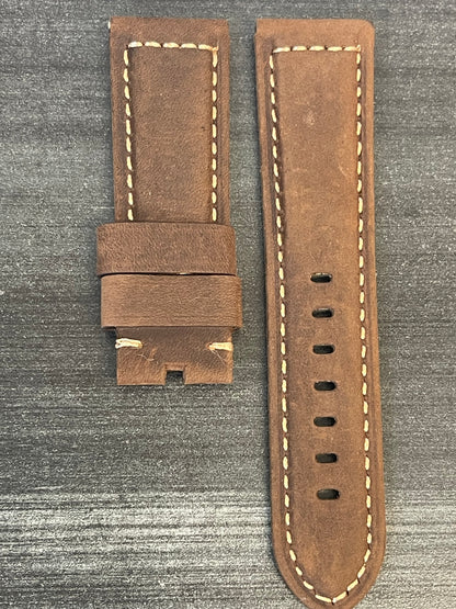 Panerai 24MM Dark Brown Assolutamente OEM Suede Strap  for Tang Buckle (24/22MM)