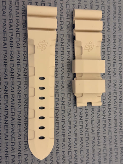 Panerai 22MM Beige Rubber Accordion Tang Strap (22/20MM)